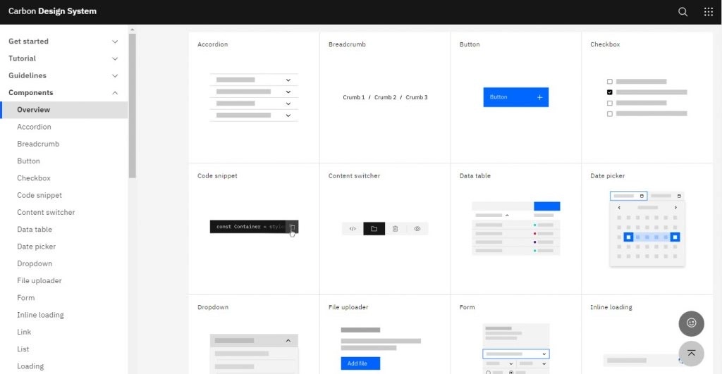 Carbon design system by IBM