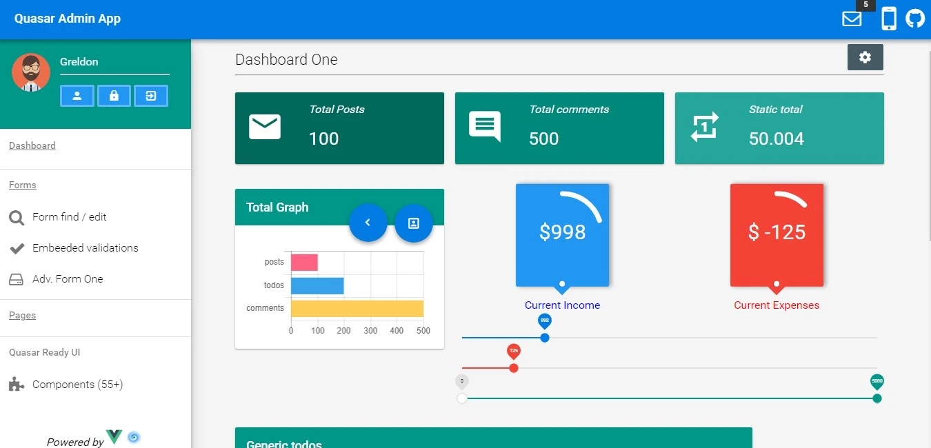 Vue Quasar Admin