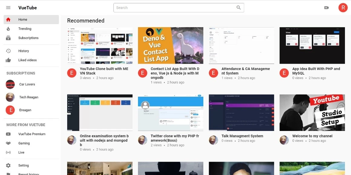 VueTube Youtube Clone