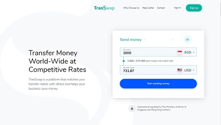 Transwap Landing Page