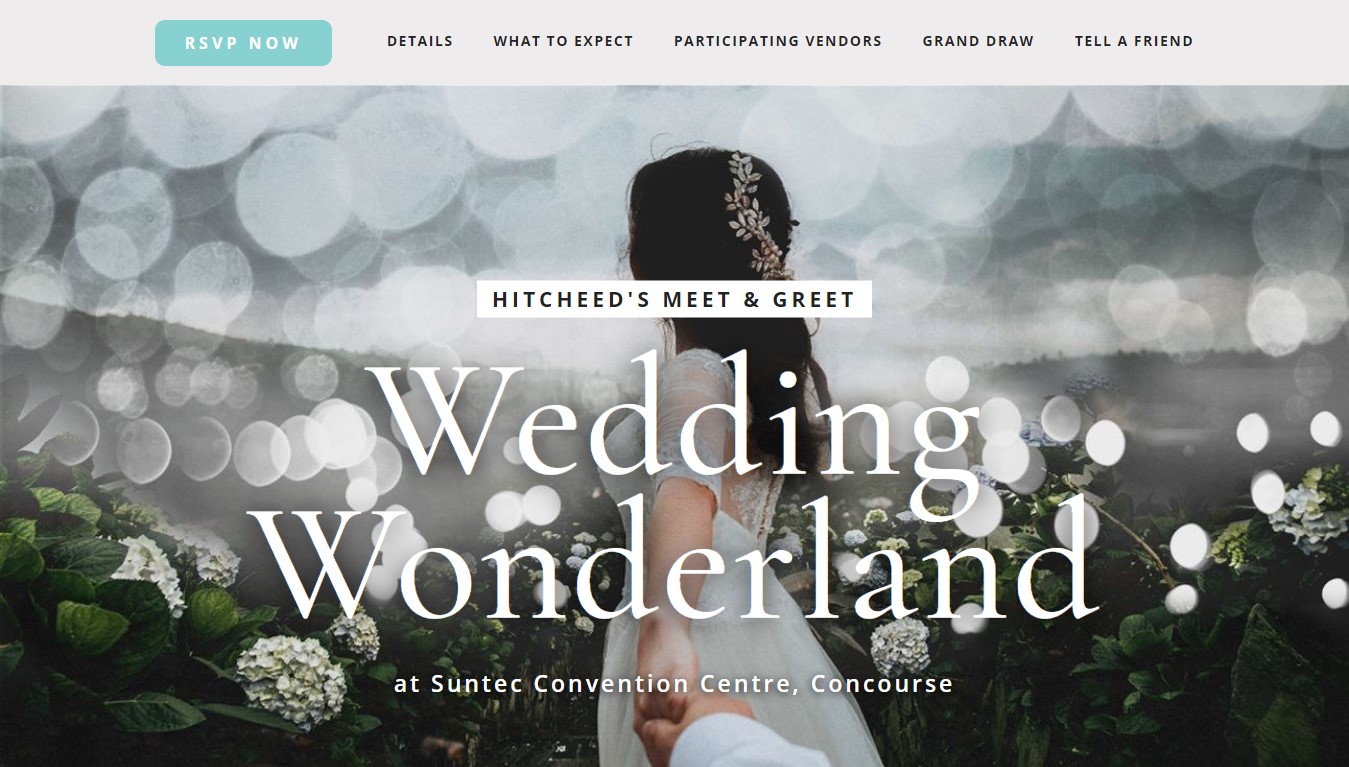 Hitcheed Wedding Wonderland Landing Page