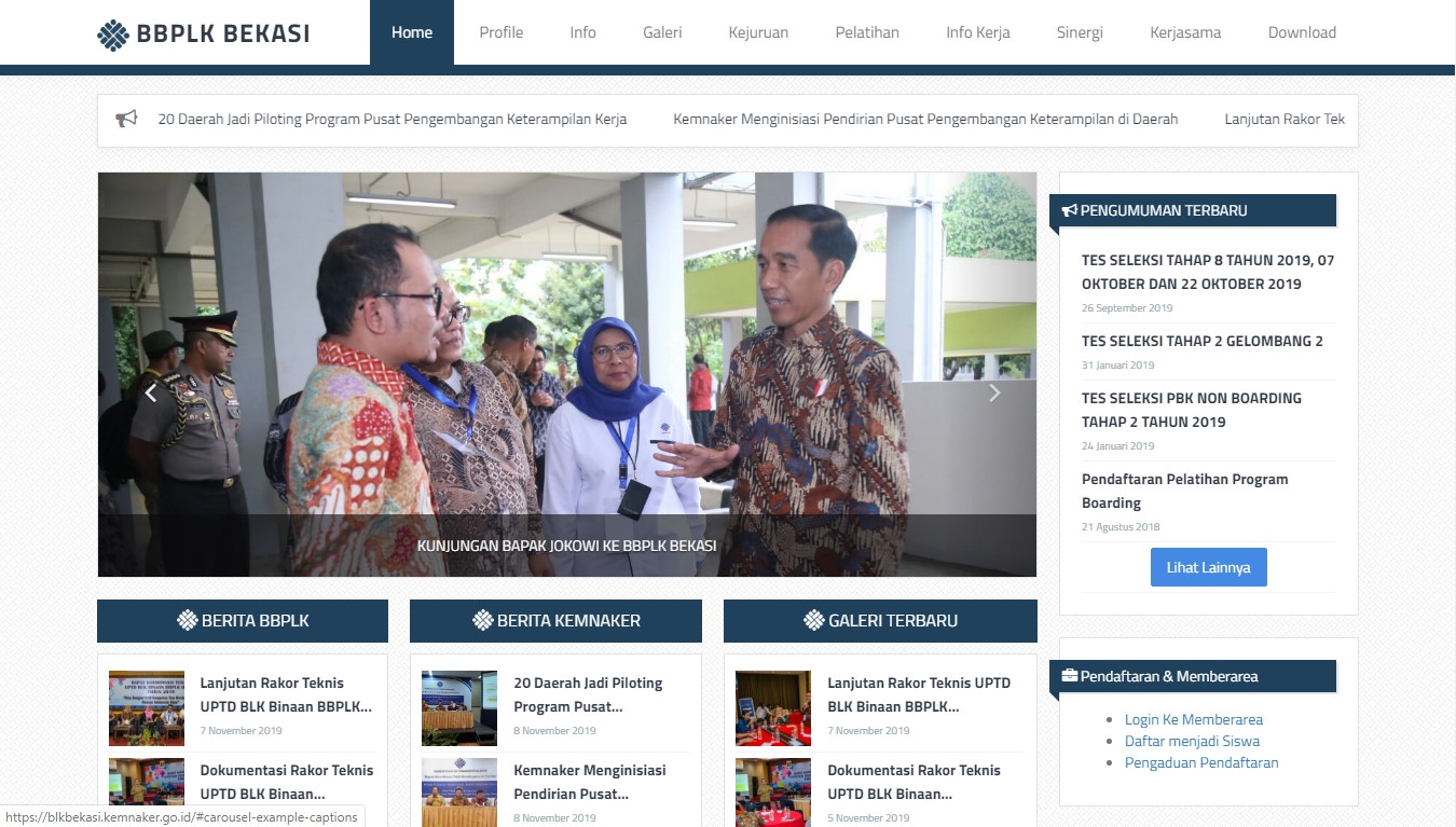 BLK Bekasi Website Application