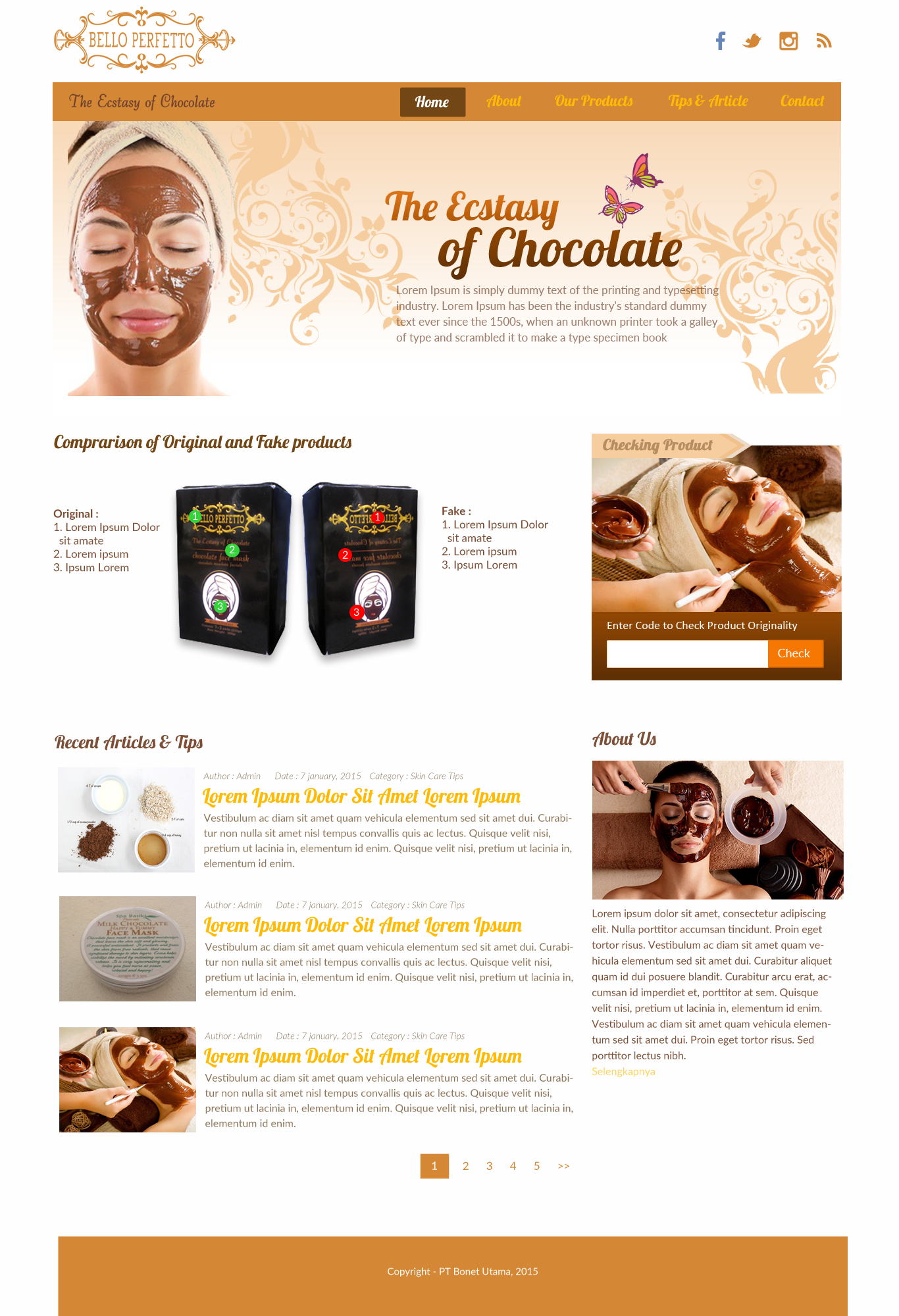 Bello Perfetto Website Design 